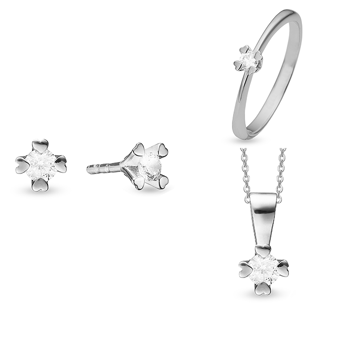 Mary Sterling sølv smykkesæt med i alt 0,40 ct labgrown diamanter Wesselton VS